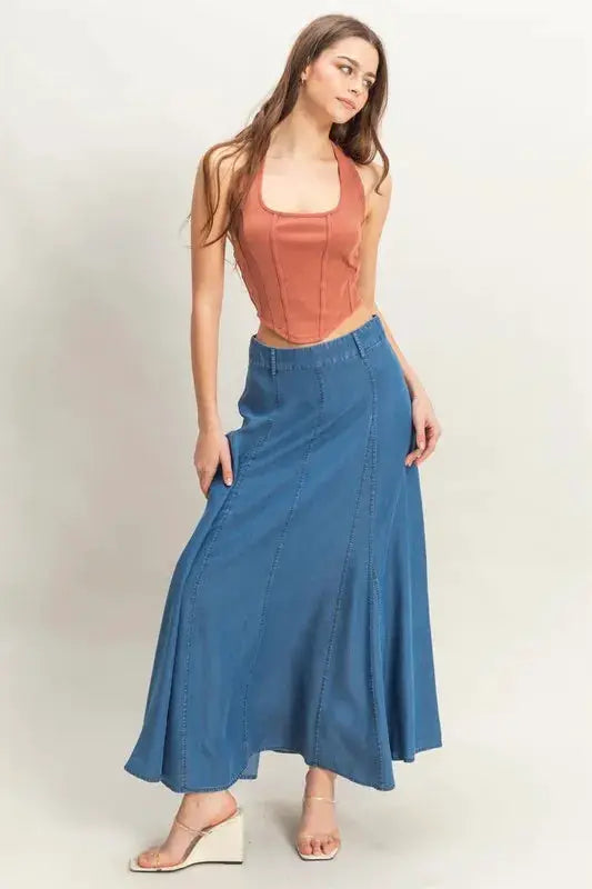 Mineral Wash Halter Neck Everyday Top | HYFVE by Trendsi