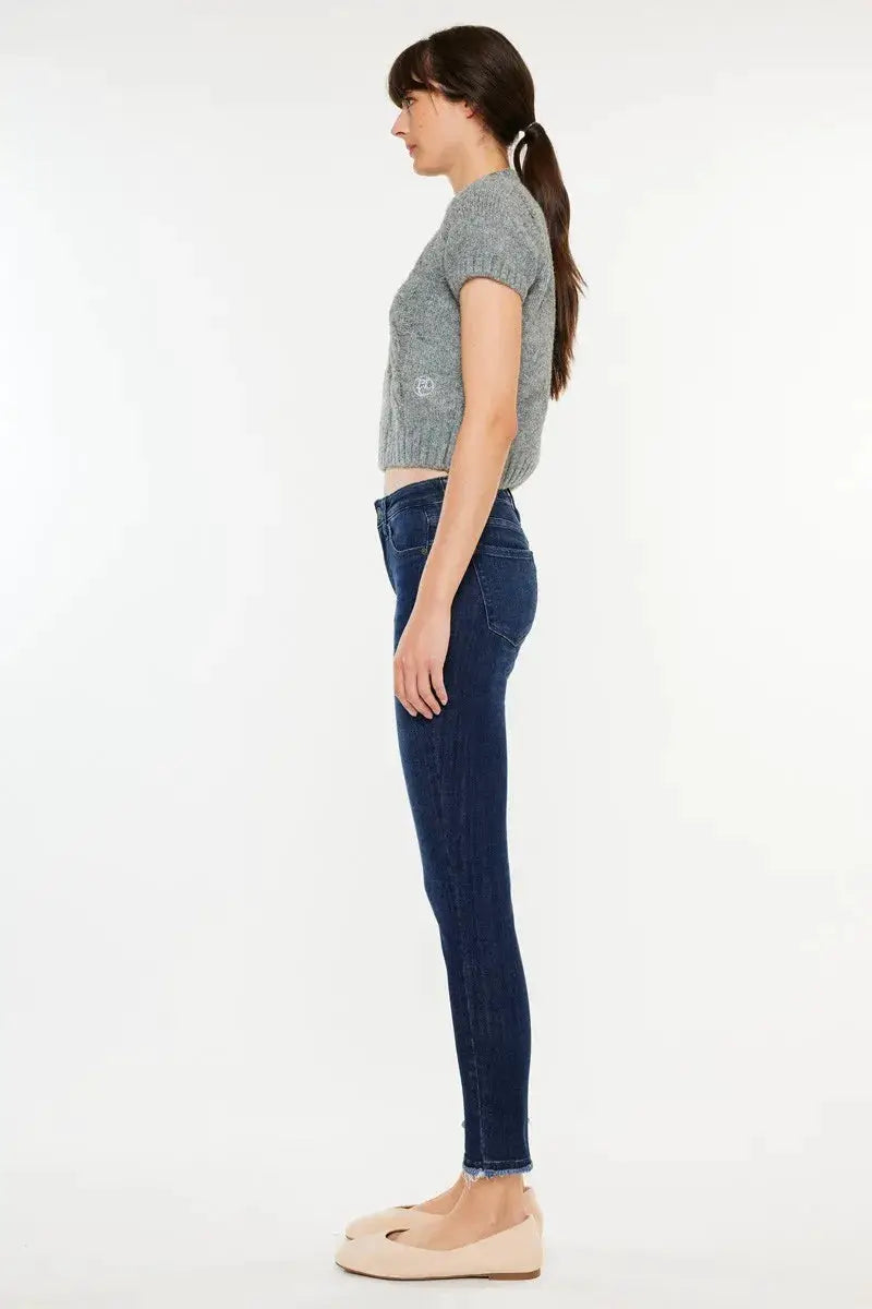 High-Rise Slim Fit Raw Hem Ankle Jeans | Kancan USA by Trendsi