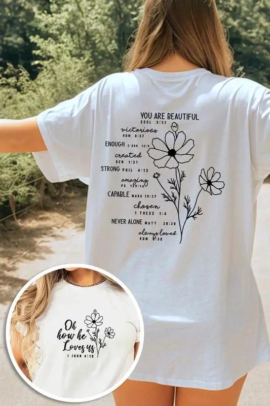 You Are Beautiful Front and Back Graphic Plus Tee by Color Bear