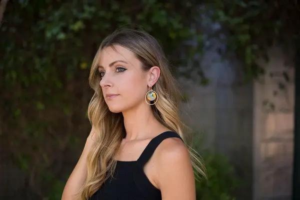 Mango Acrylic Circle Chandelier Earring by Baubles by B