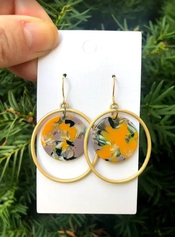 Mango Acrylic Circle Chandelier Earring by Baubles by B