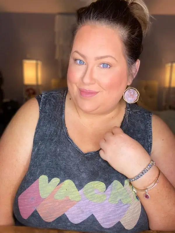 Pink Disc Acrylic Chandelier Earrings by Baubles by B