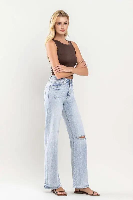 90s Vintage Super High Rise Flare Jeans by VERVET by Flying Monkey