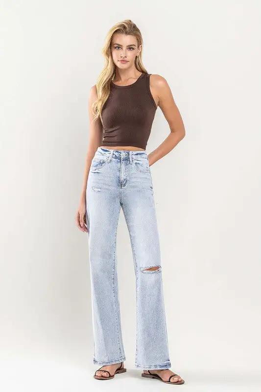 90s Vintage Super High Rise Flare Jeans by VERVET by Flying Monkey
