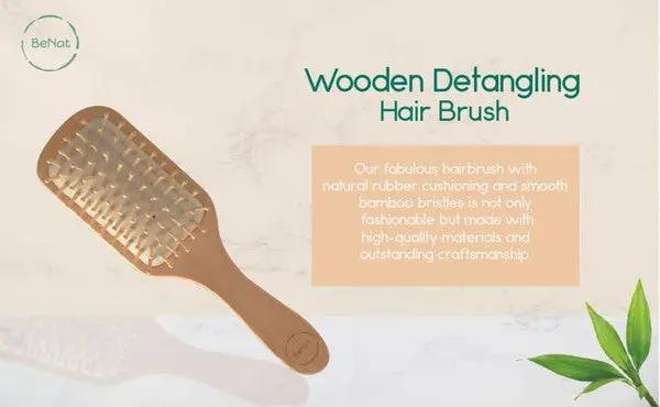 Natural Wooden Detangling Hair Brush by BeNat
