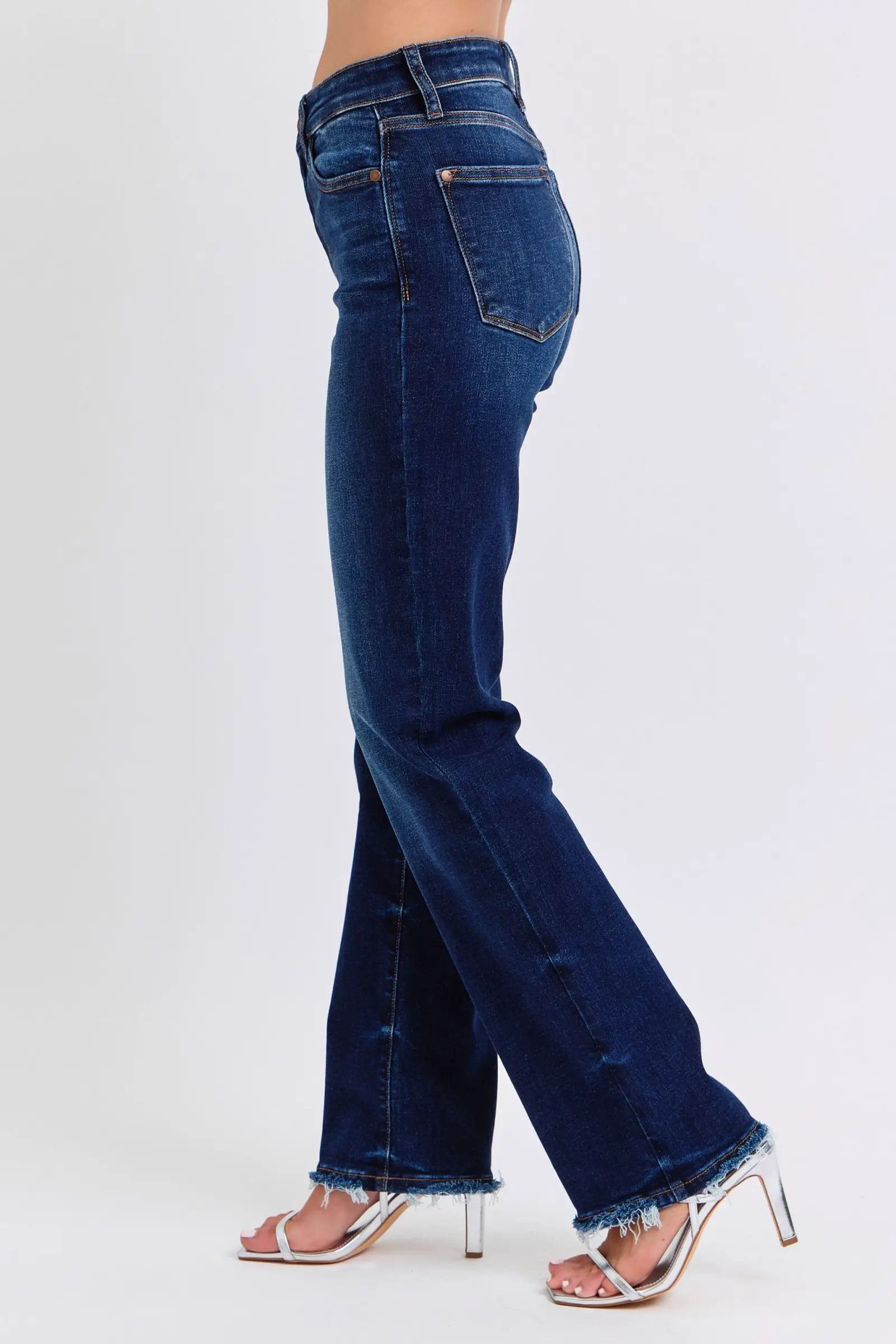 Full Size Raw Hem Straight Leg Jeans | Judy Blue by Trendsi