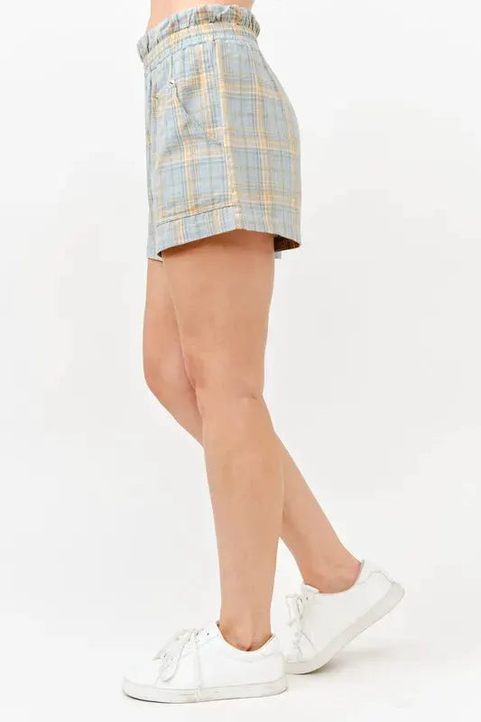 Plaid Print Smocked Detail Casual Shorts | And The Why by Trendsi