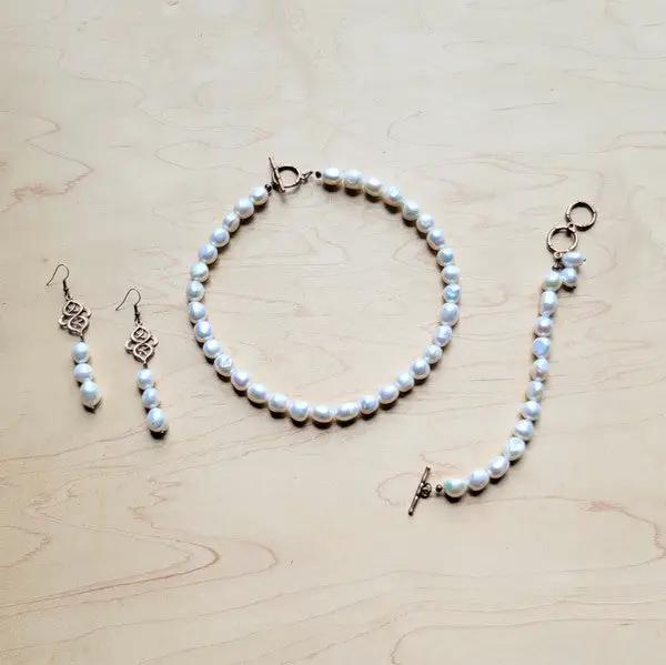Genuine Freshwater Potatoe Pearl Earrings Wedding by The Jewelry Junkie