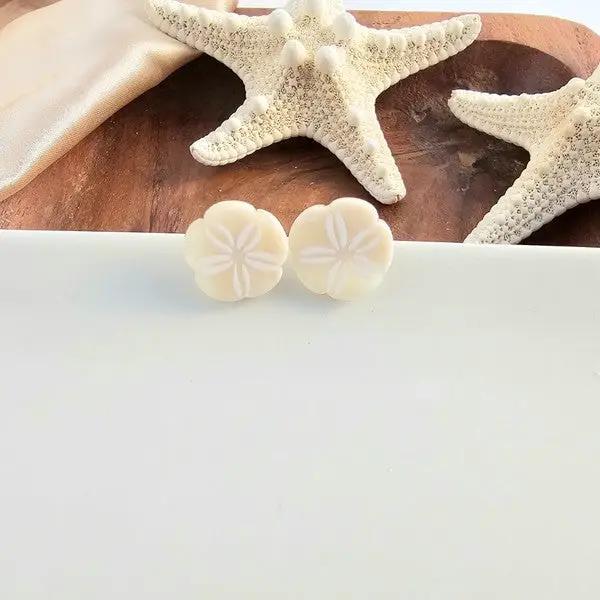 Sand Dollar Studs - Ivory by Spiffy & Splendid
