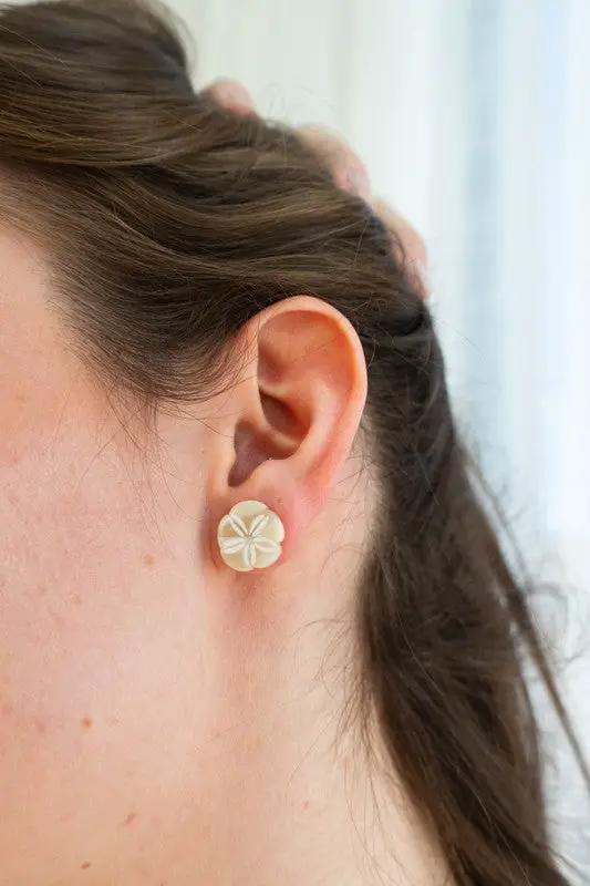 Sand Dollar Studs - Ivory by Spiffy & Splendid