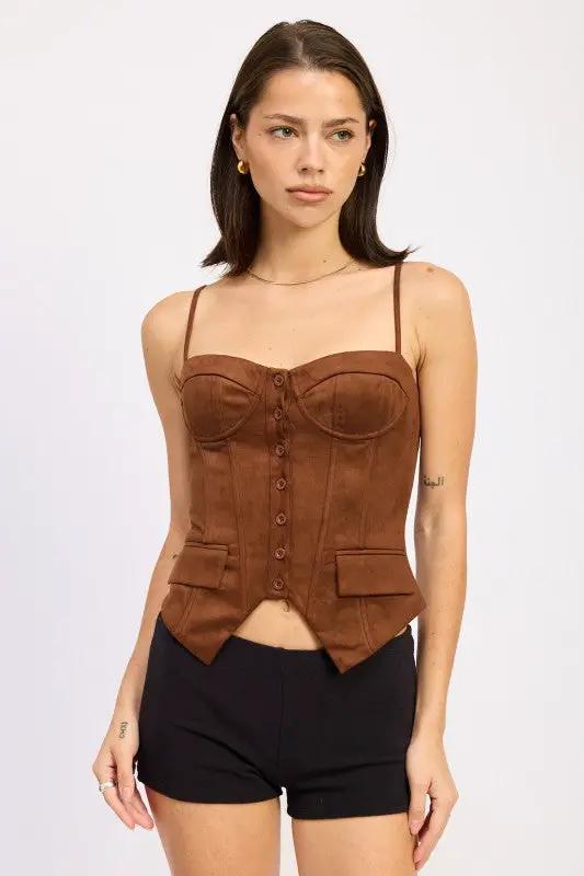 BACK LACE UP BUSTIER TOP | Emory Park by Emory Park