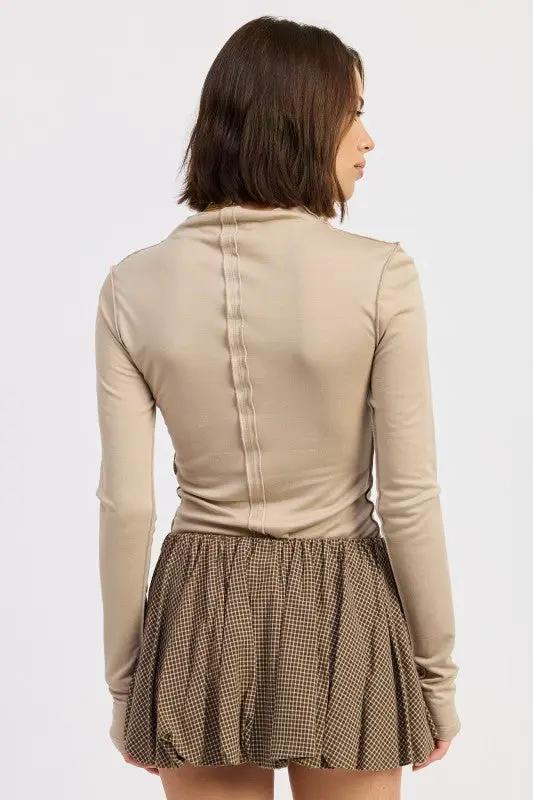 MOCK NECK LONG SLEEVE JERSEY TOP | Emory Park by Emory Park