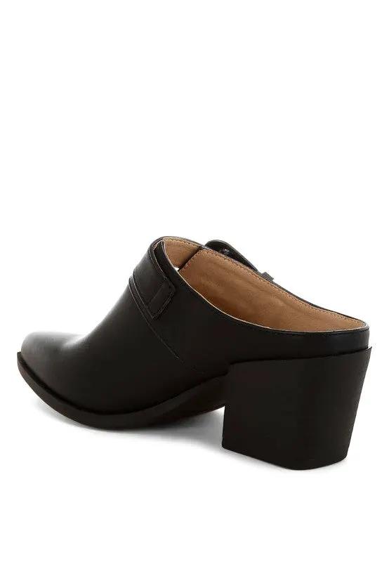 Holler Carved Buckle Statement Mules | Rag Company by Rag Company