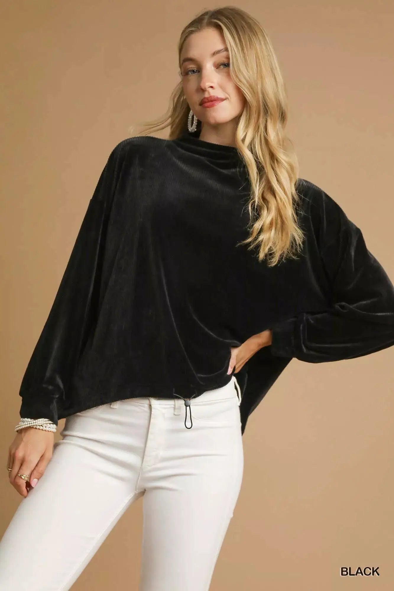 Ribbed Drawstring Hem Knit Top | Umgee by Trendsi