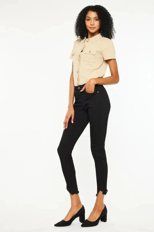 High Rise Frayed Hem Skinny Jeans | Kancan USA by Trendsi