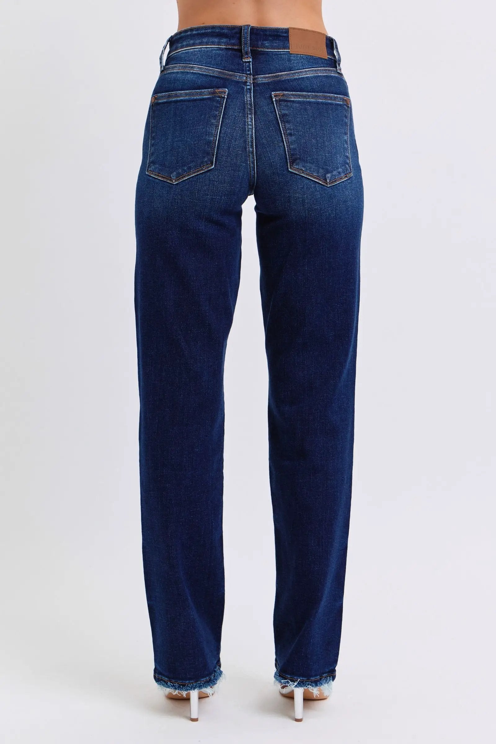 Full Size Raw Hem Straight Leg Jeans | Judy Blue by Trendsi