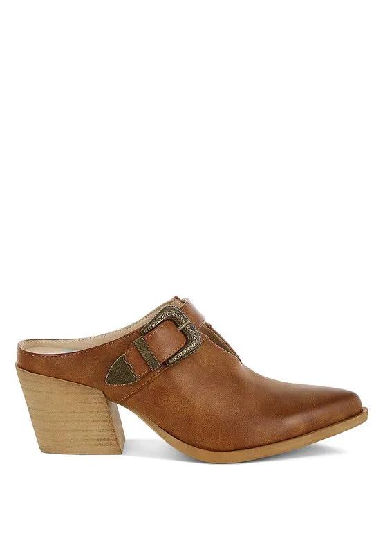 Holler Carved Buckle Statement Mules | Rag Company by Rag Company