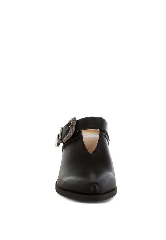 Holler Carved Buckle Statement Mules | Rag Company by Rag Company