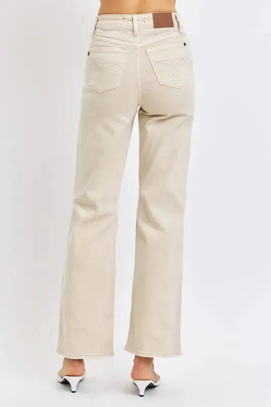 Full Size High Waist Distressed Wide Leg Jeans | Judy Blue by Trendsi