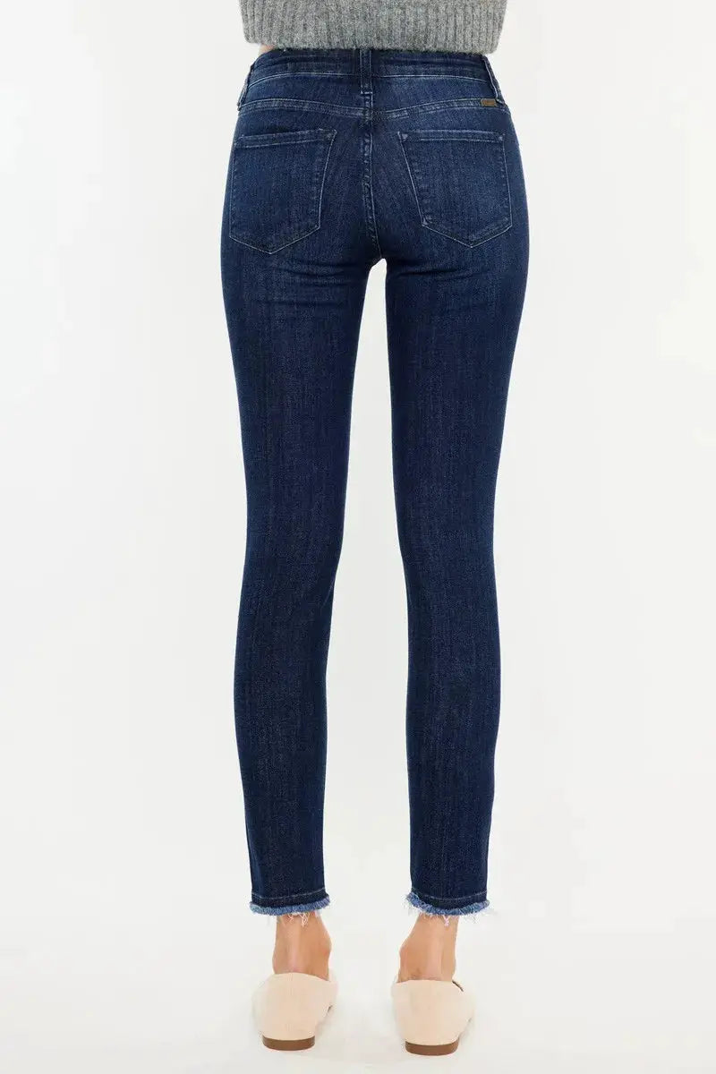 High-Rise Slim Fit Raw Hem Ankle Jeans | Kancan USA by Trendsi