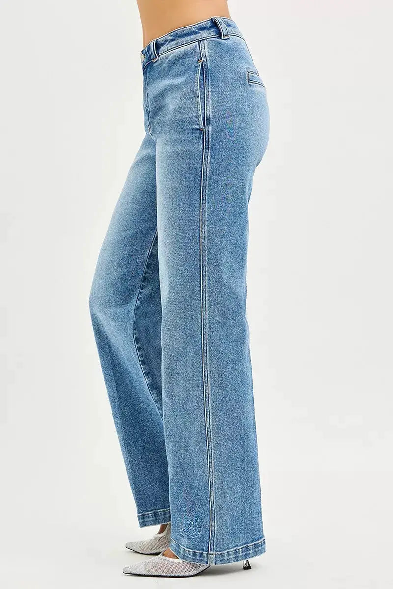 Slouchy Straight Jeans | RISEN by Trendsi