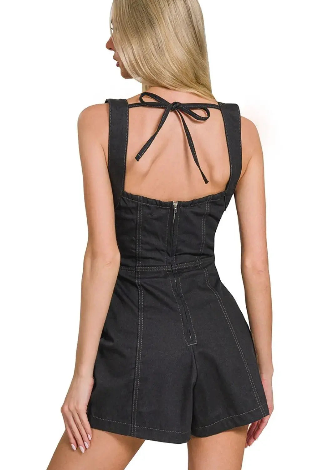 Tie Back Romper | Zenana by Trendsi
