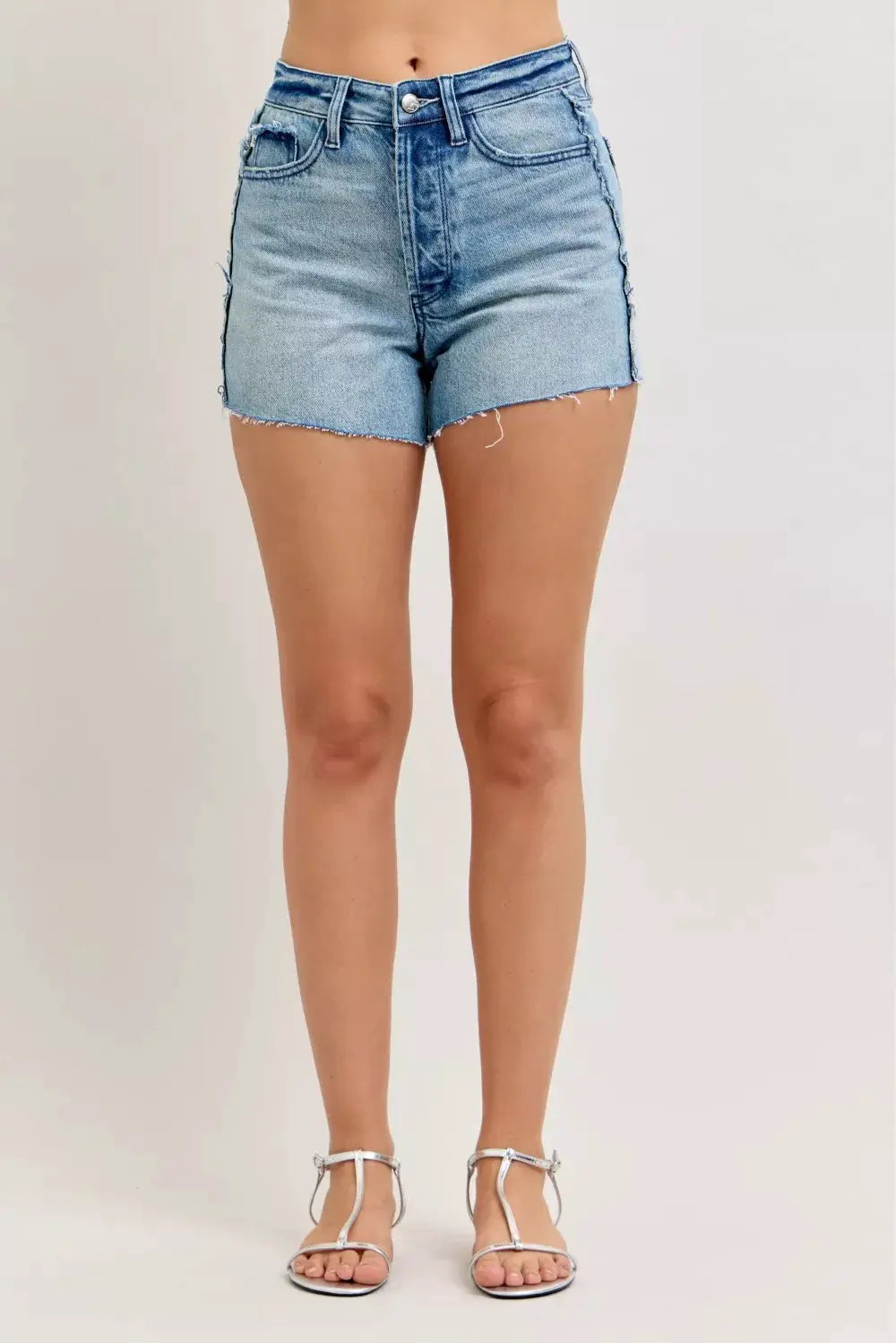 Hw Rigid Magic Cut Off Denim Shorts with Raw Side Seams | Judy Blue by Trendsi