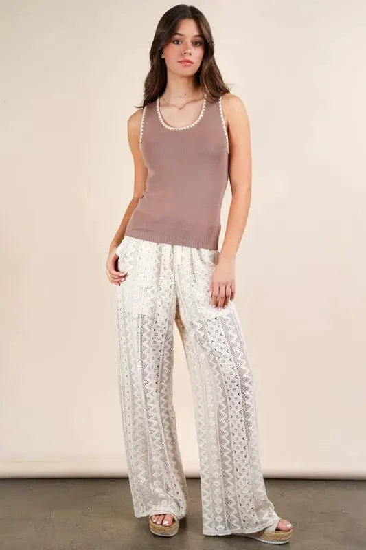 Blanket Style Sleeveless Knit Tank | VERY J by Trendsi