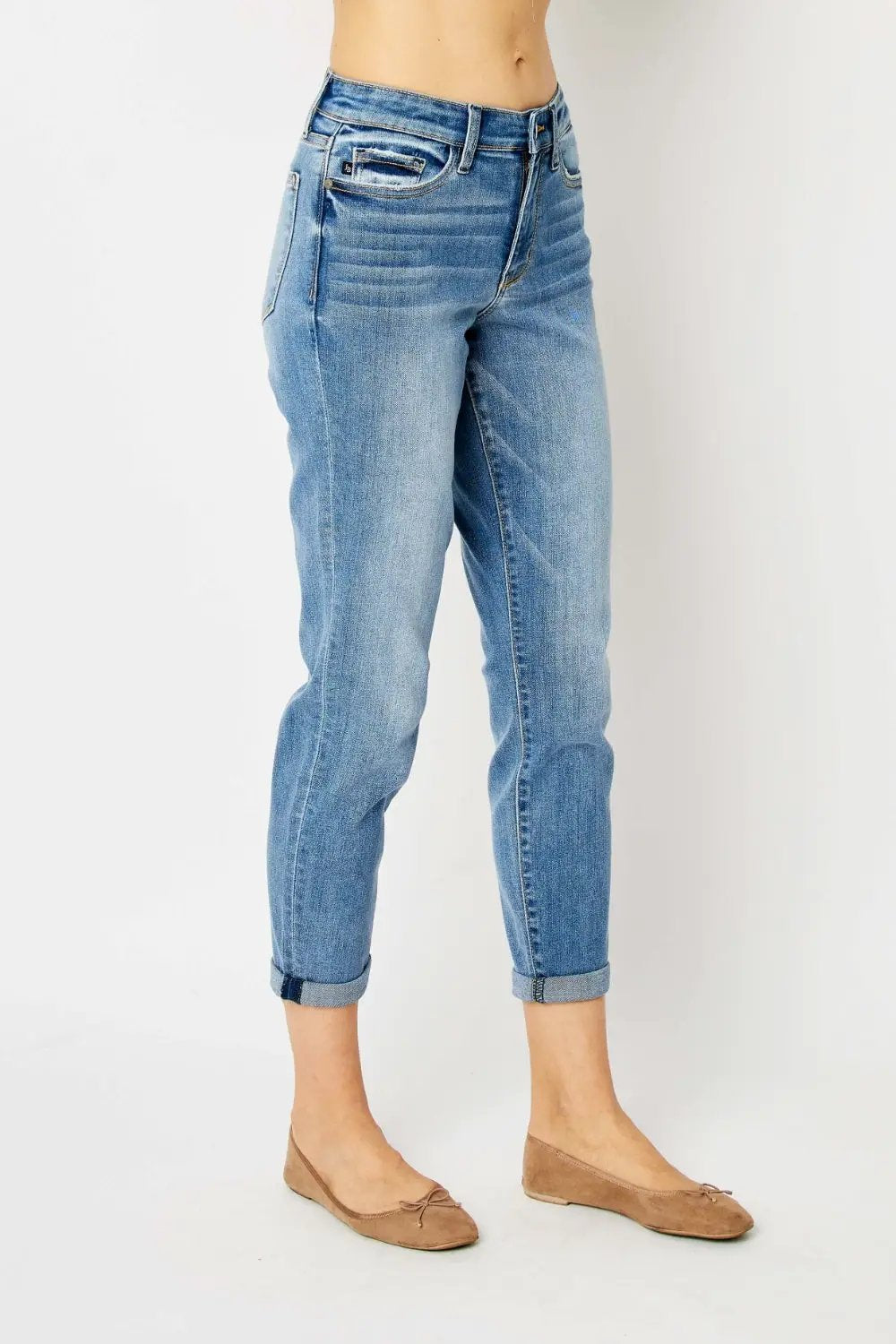 Full Size Cuffed Hem Slim Jeans | Judy Blue by Trendsi