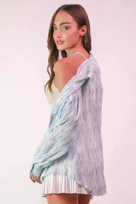 Oversized Printed Button Up Shirt Plus | VERY J by Trendsi