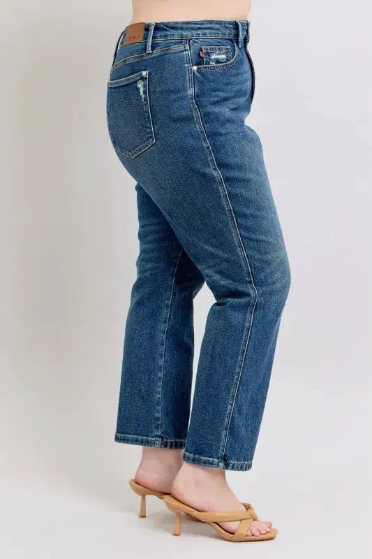 High Waisted Rigid Magic Straight Leg Jeans Plus | Judy Blue by Trendsi