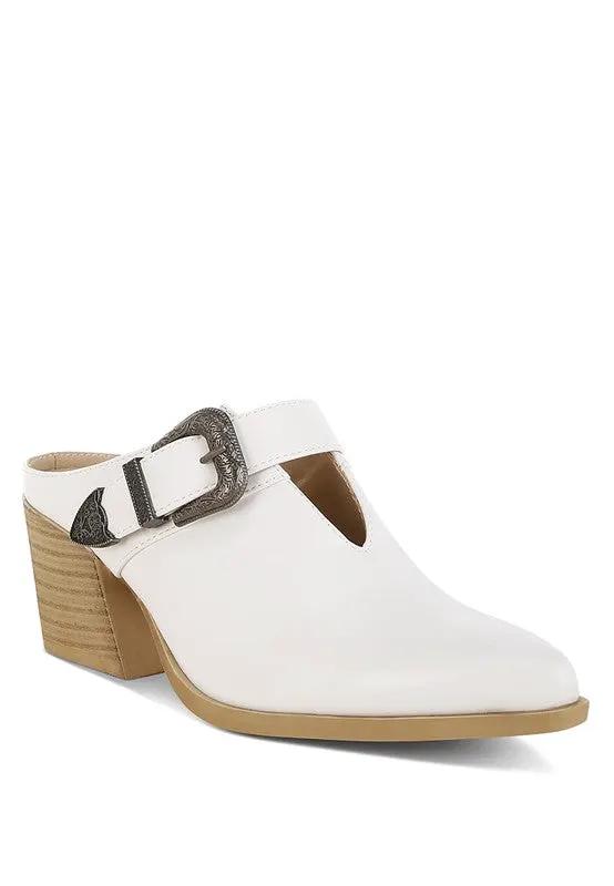 Holler Carved Buckle Statement Mules | Rag Company by Rag Company