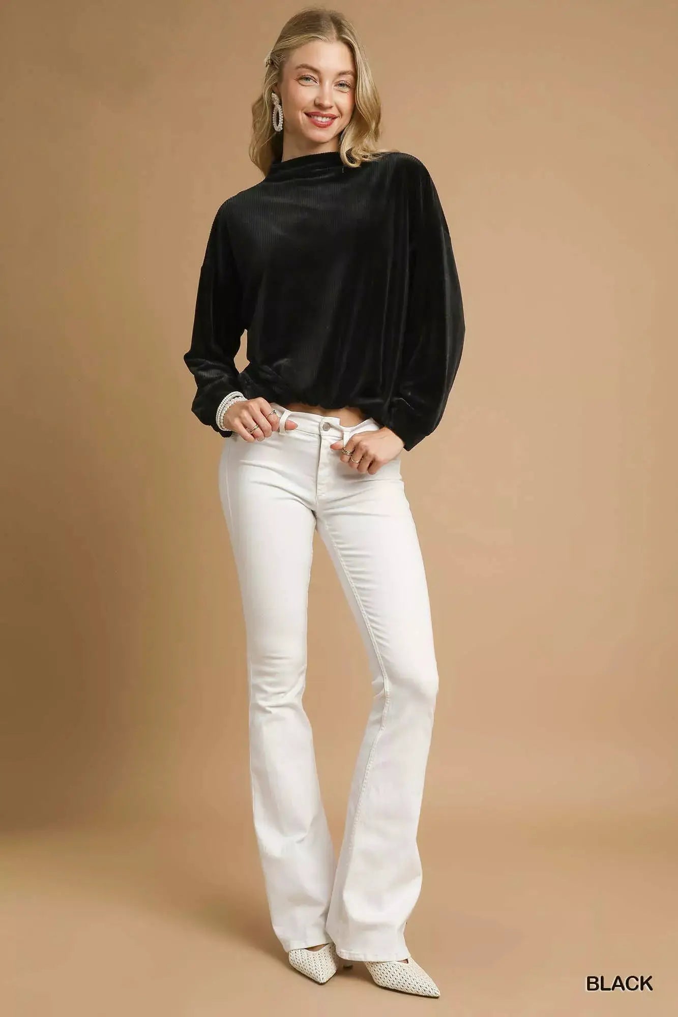 Ribbed Drawstring Hem Knit Top | Umgee by Trendsi