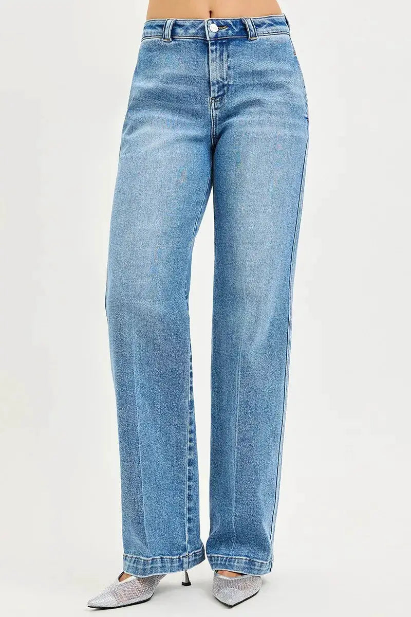Slouchy Straight Jeans | RISEN by Trendsi