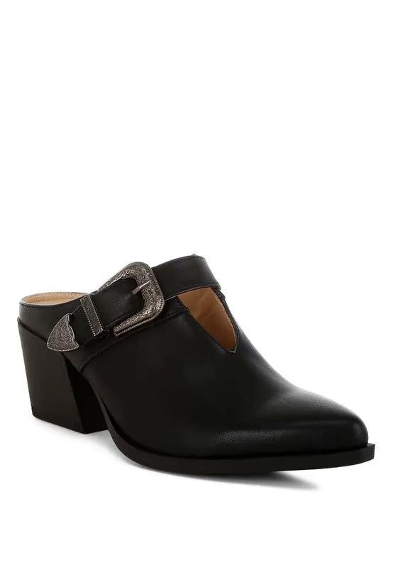 Holler Carved Buckle Statement Mules | Rag Company by Rag Company
