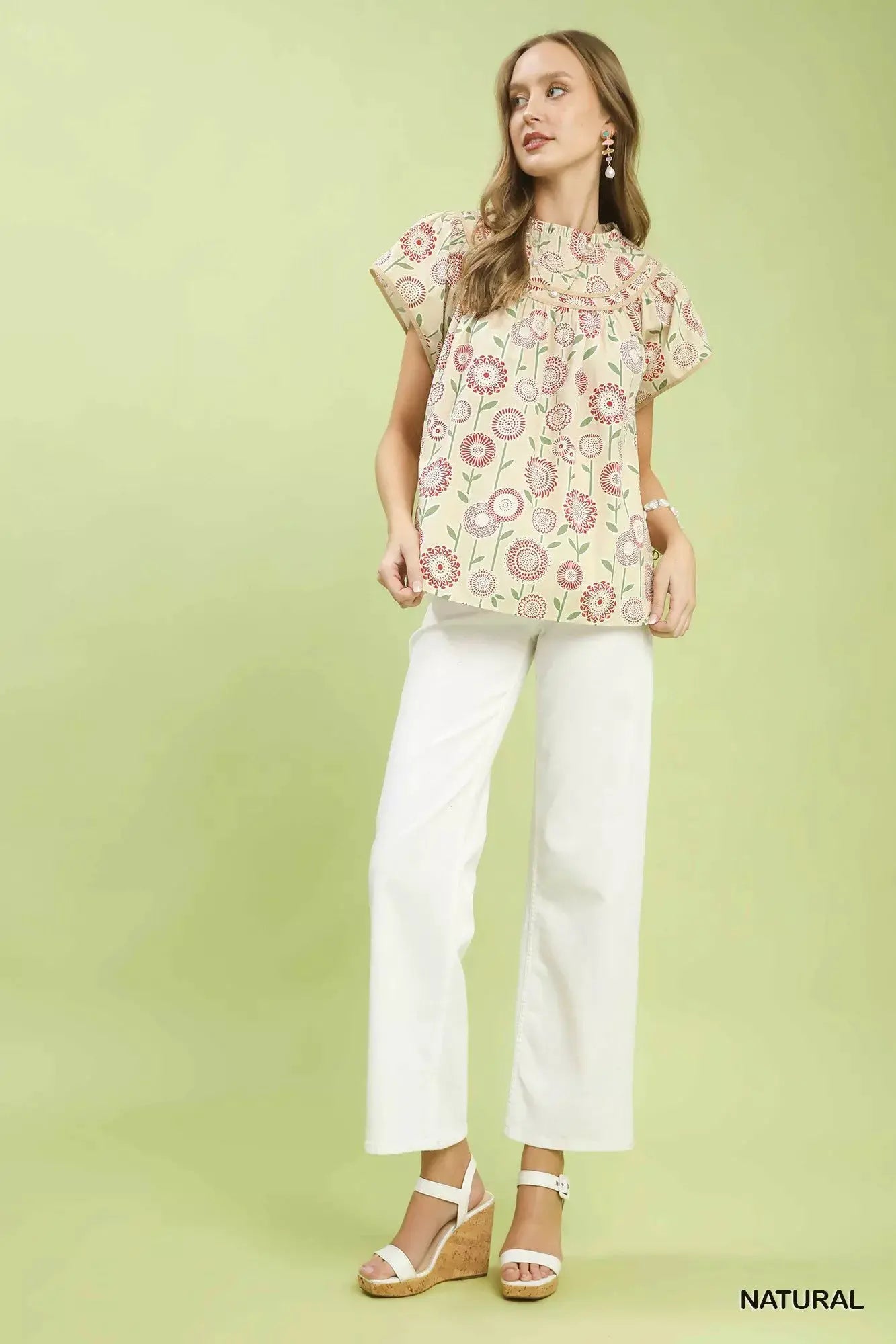 Retro Floral Smocked Babydoll Blouse | Umgee by Trendsi