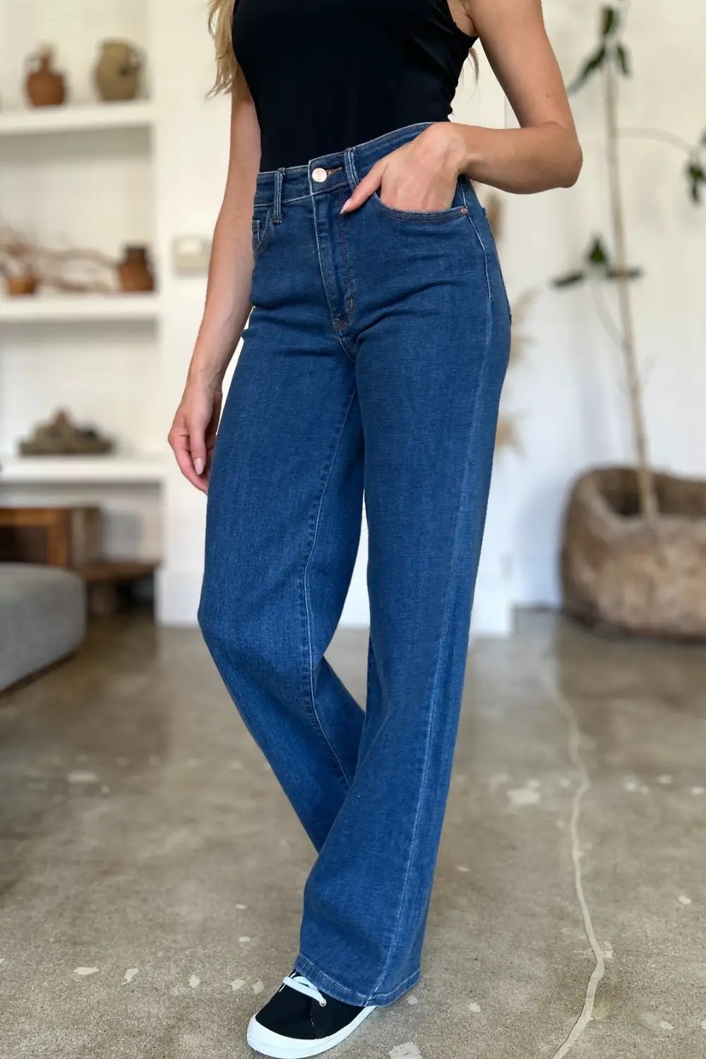 Full Size High Rise Straight Jeans | Judy Blue by Trendsi
