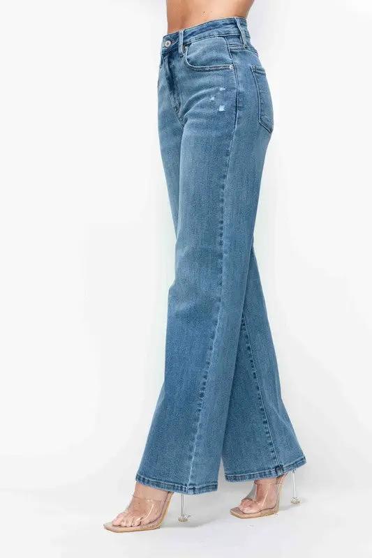 Full Size High Rise Wide Leg Jeans with Pockets | bytos by Trendsi