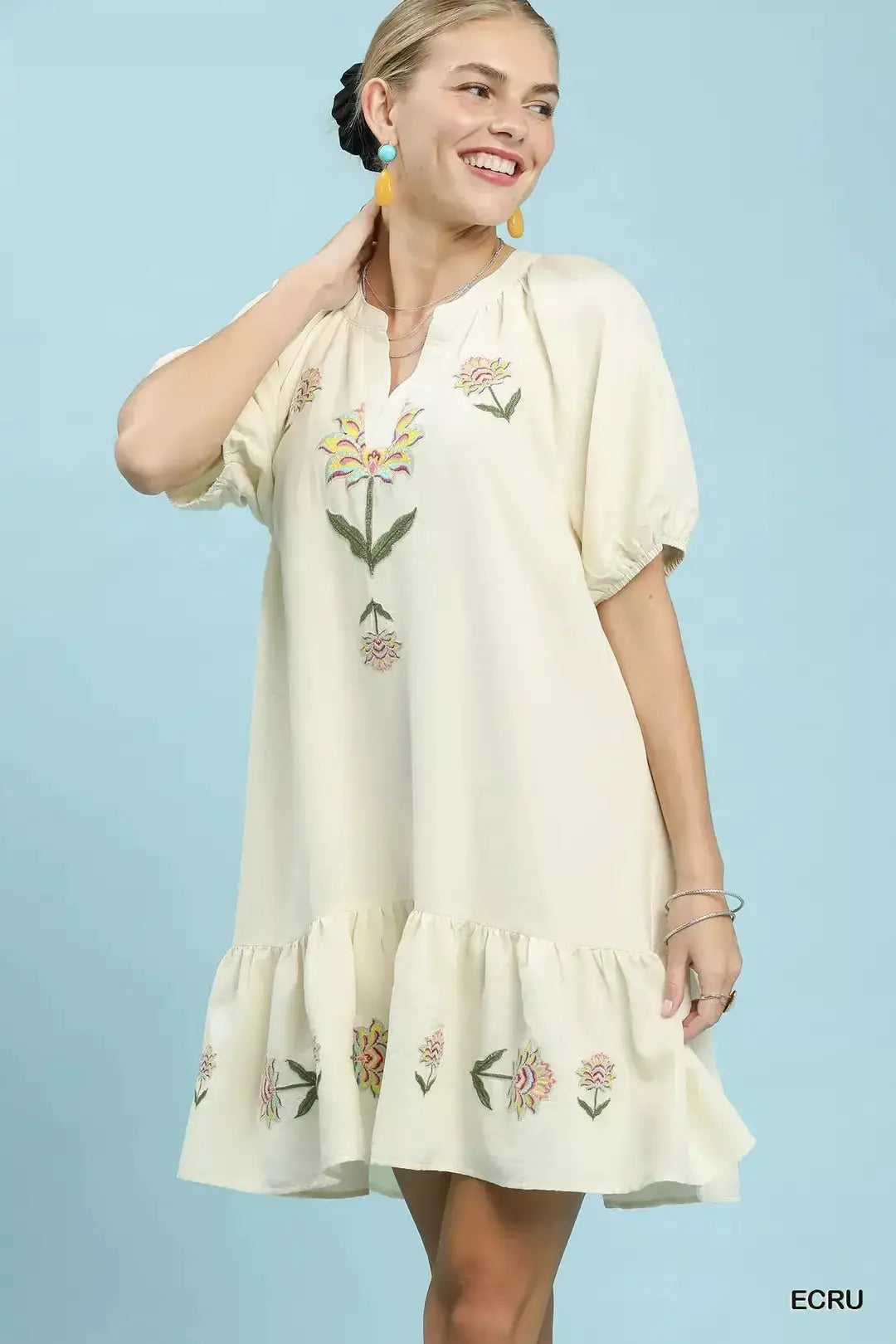 Embroidered Floral Babydoll Dress | Umgee by Trendsi