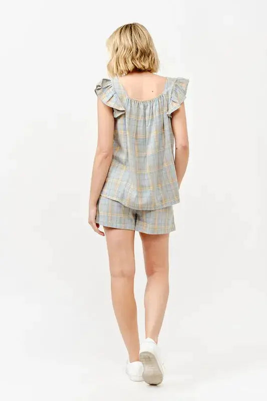 Plaid Print Smocked Detail Casual Shorts | And The Why by Trendsi