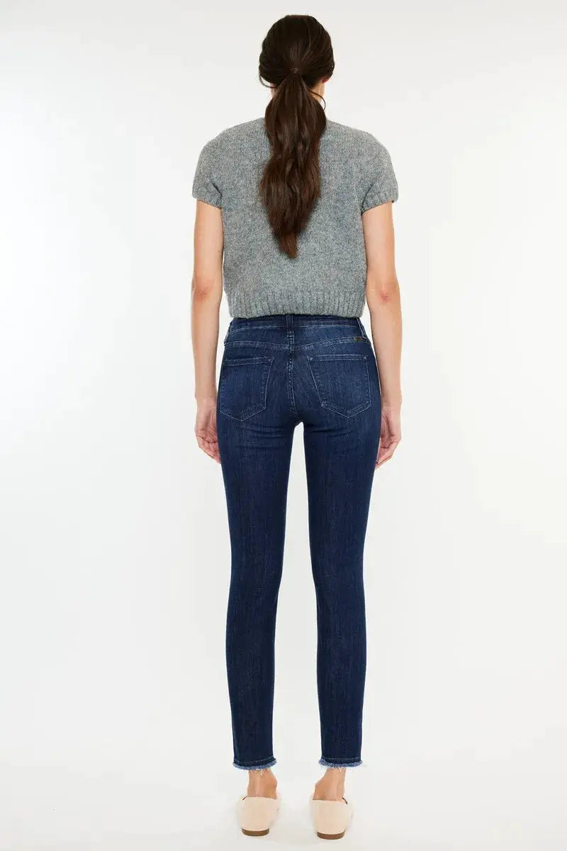 High-Rise Slim Fit Raw Hem Ankle Jeans | Kancan USA by Trendsi