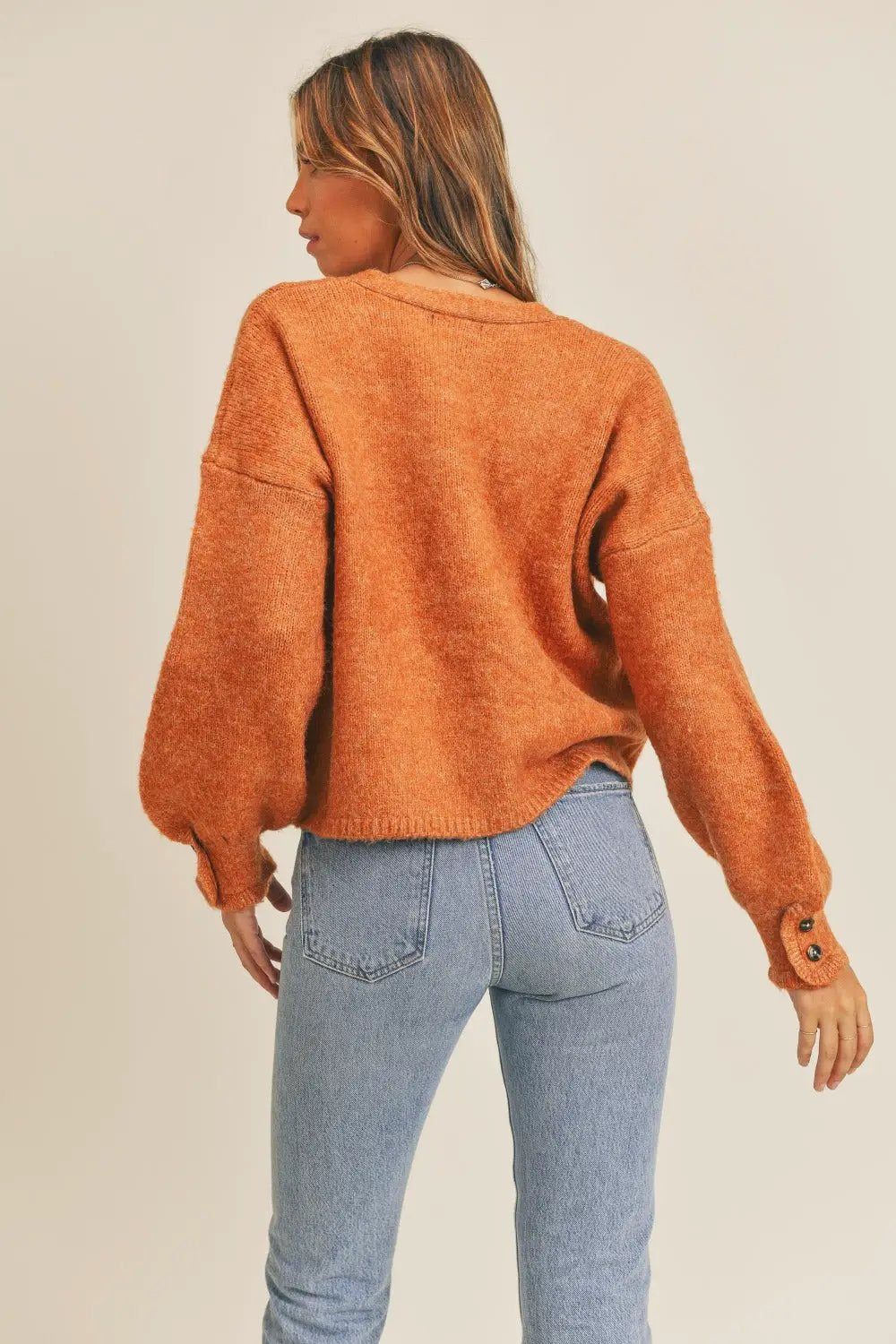 Long Sleeve Button Down Sweater Cardigan | MABLE by Trendsi