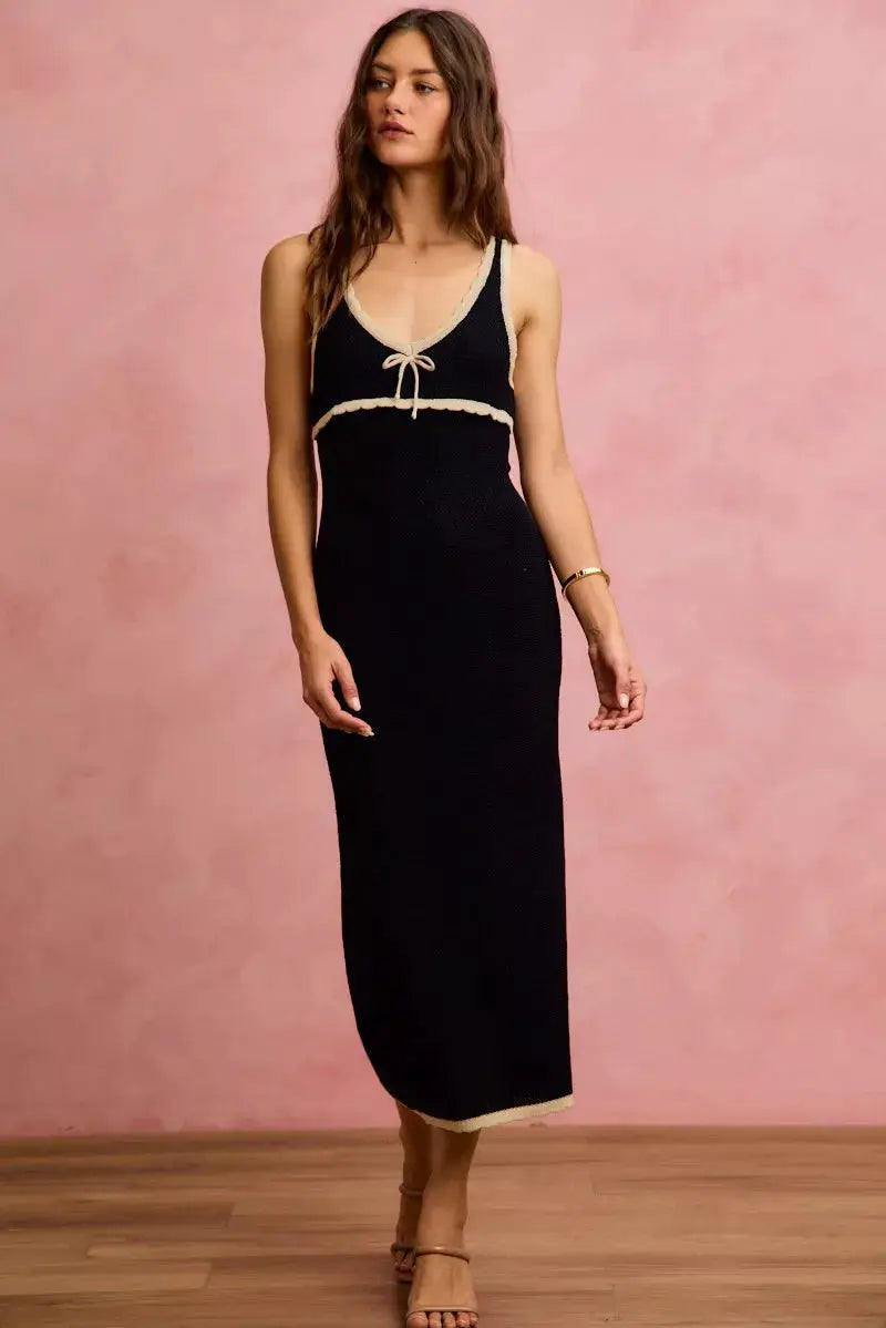 Knit Sweater Maxi Sleeveless Bodycon Resort Dress | SO ME by Trendsi