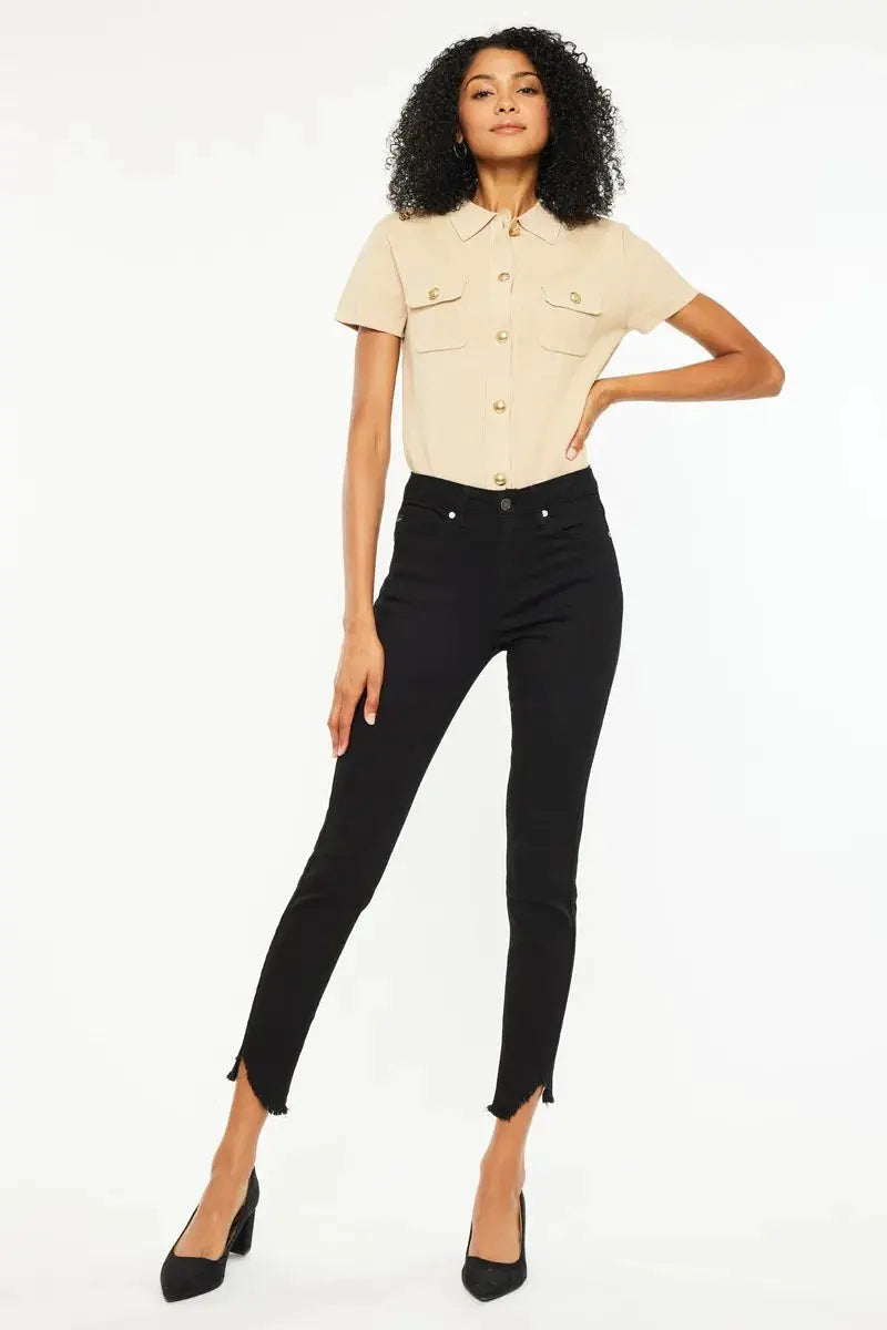 High Rise Frayed Hem Skinny Jeans | Kancan USA by Trendsi