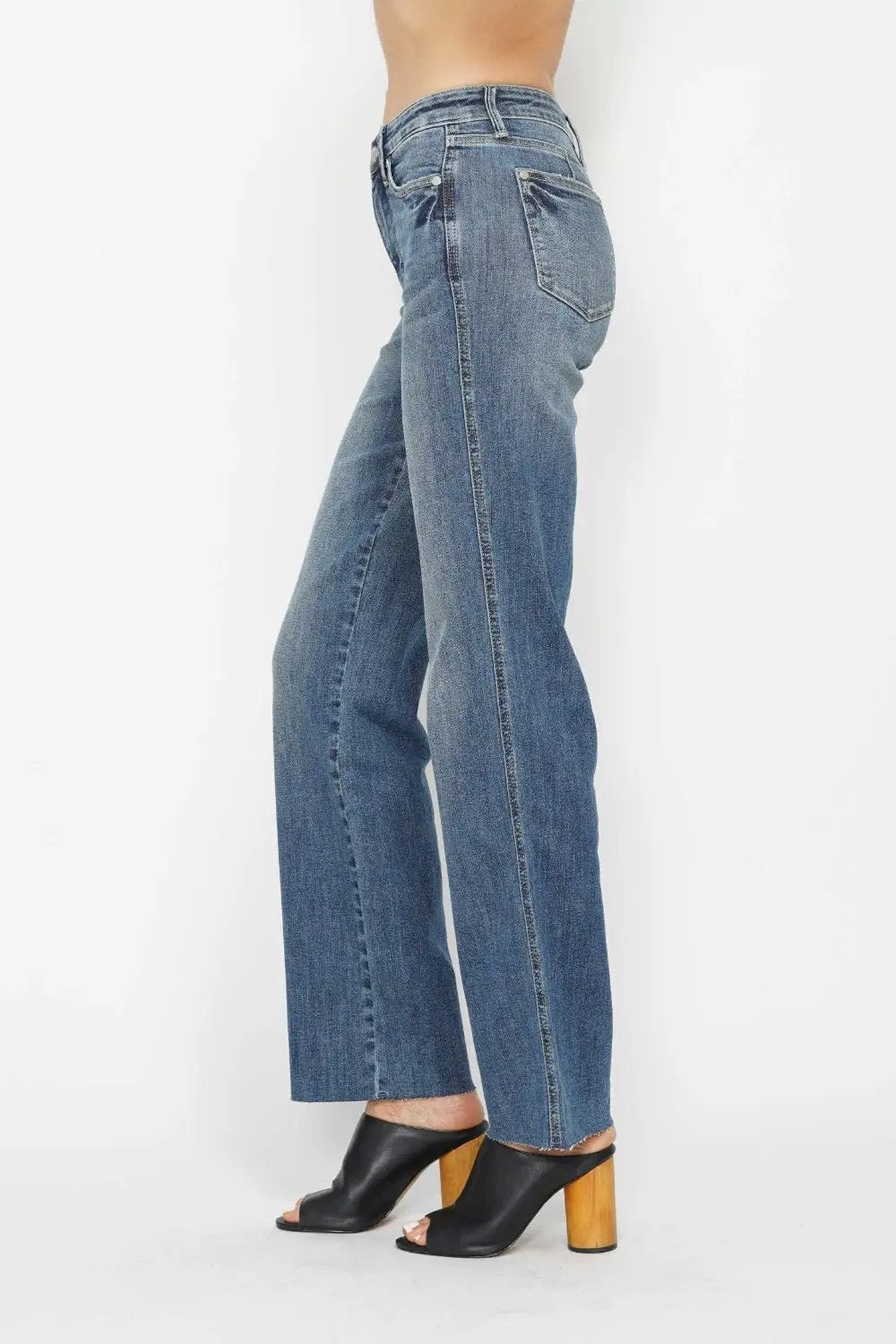 Full Size Tummy Control Straight Jeans | Judy Blue by Trendsi