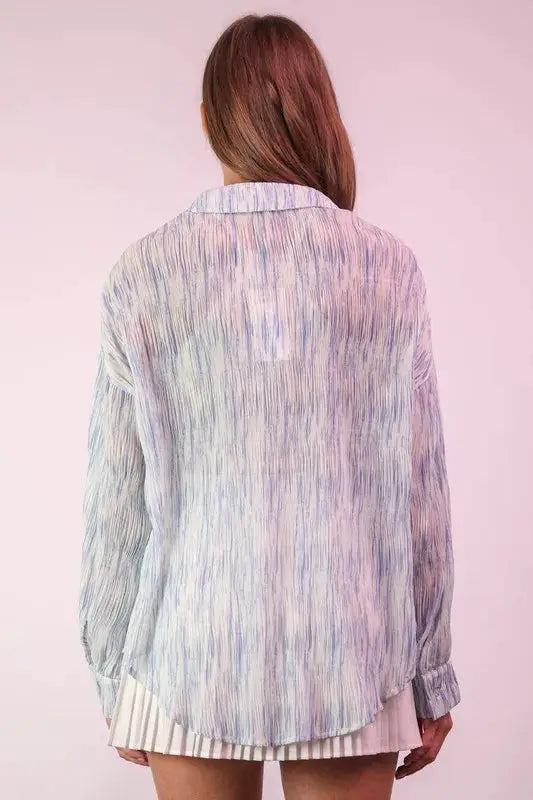 Oversized Printed Button Up Shirt Plus | VERY J by Trendsi