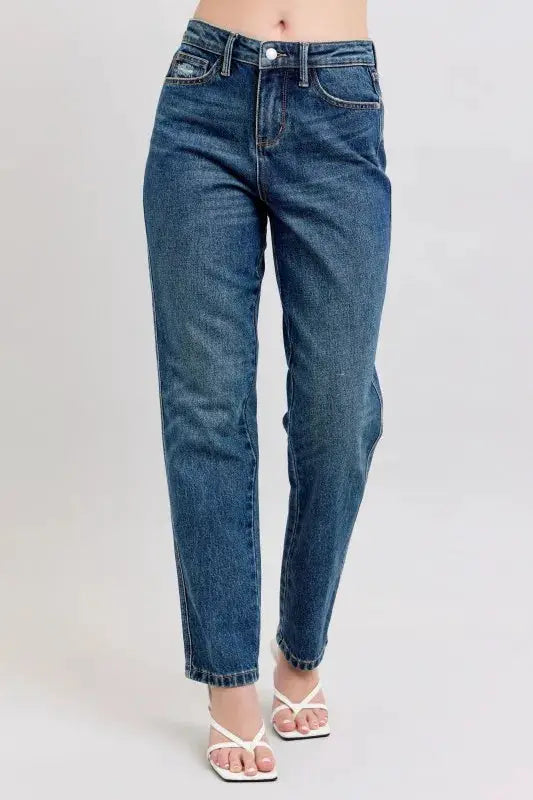 High Waisted Rigid Magic Straight Leg Jeans Plus | Judy Blue by Trendsi