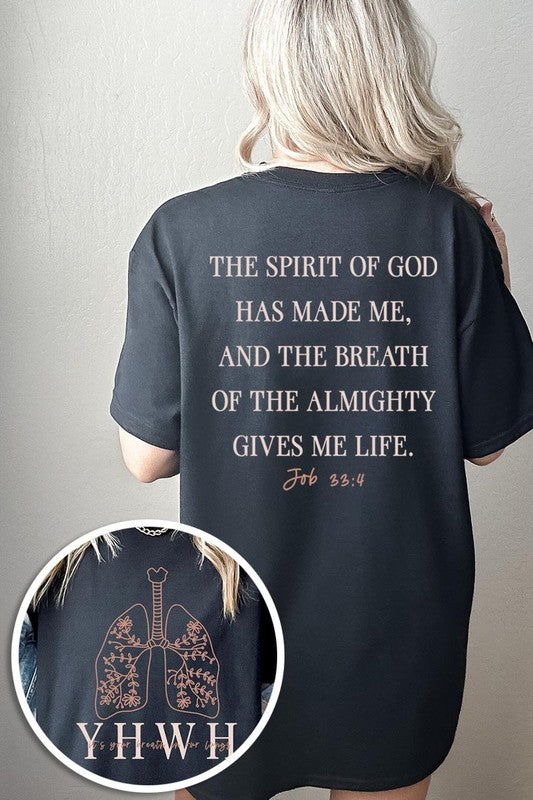 YHWH Christian graphic tee front and back view