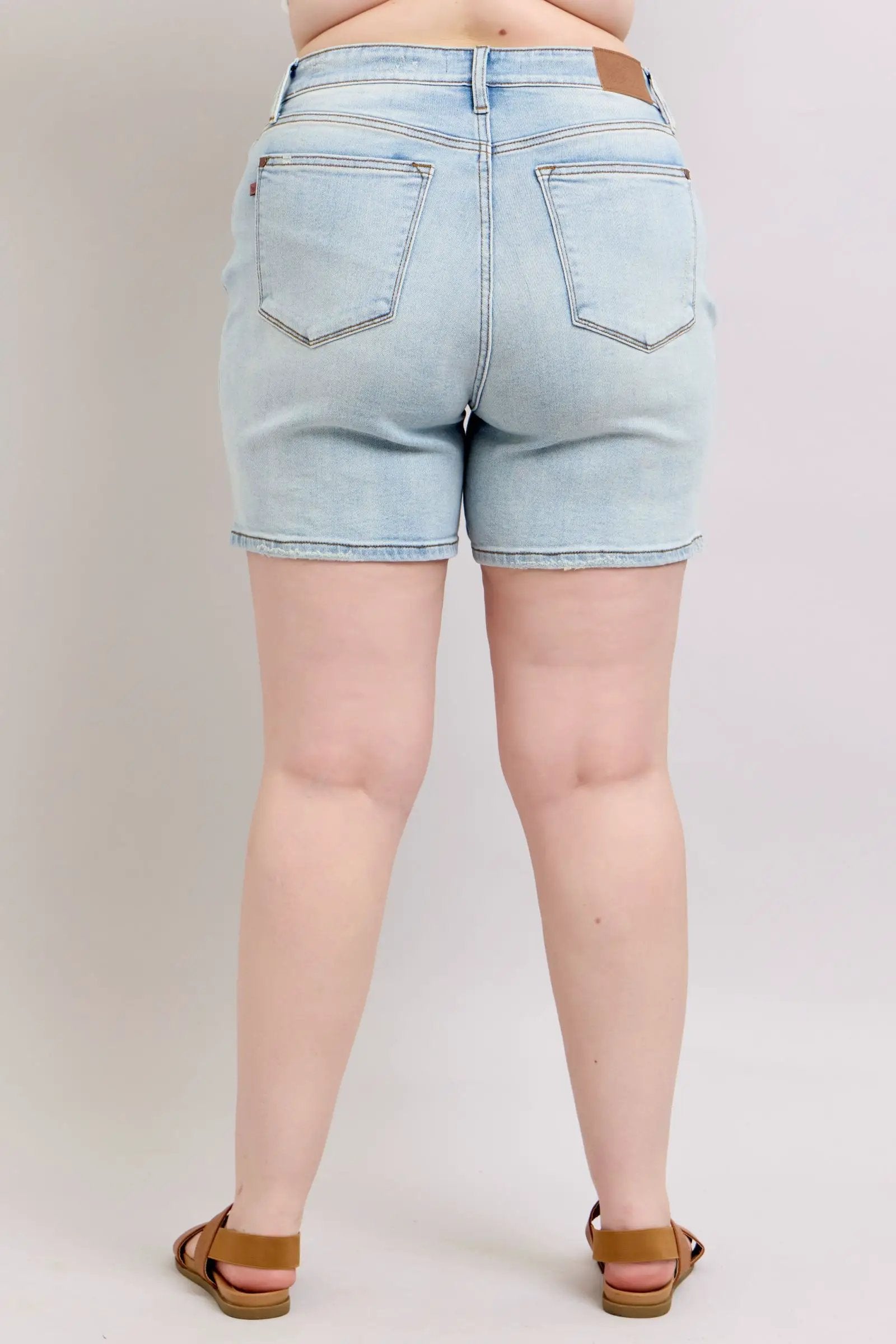 Full Size Two Button Denim Shorts with Pockets Plus Size | Judy Blue by Trendsi