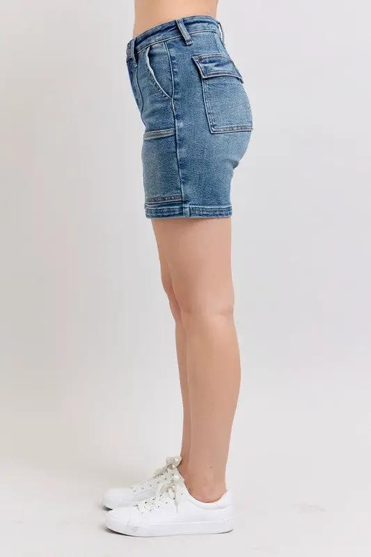 Full Size High Rise Denim Shorts Plus Size | Judy Blue by Trendsi